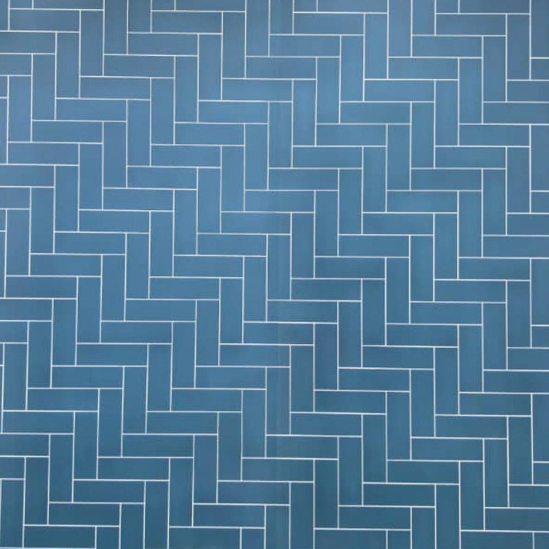 Satin Blue Herringbone Vertical Cutline